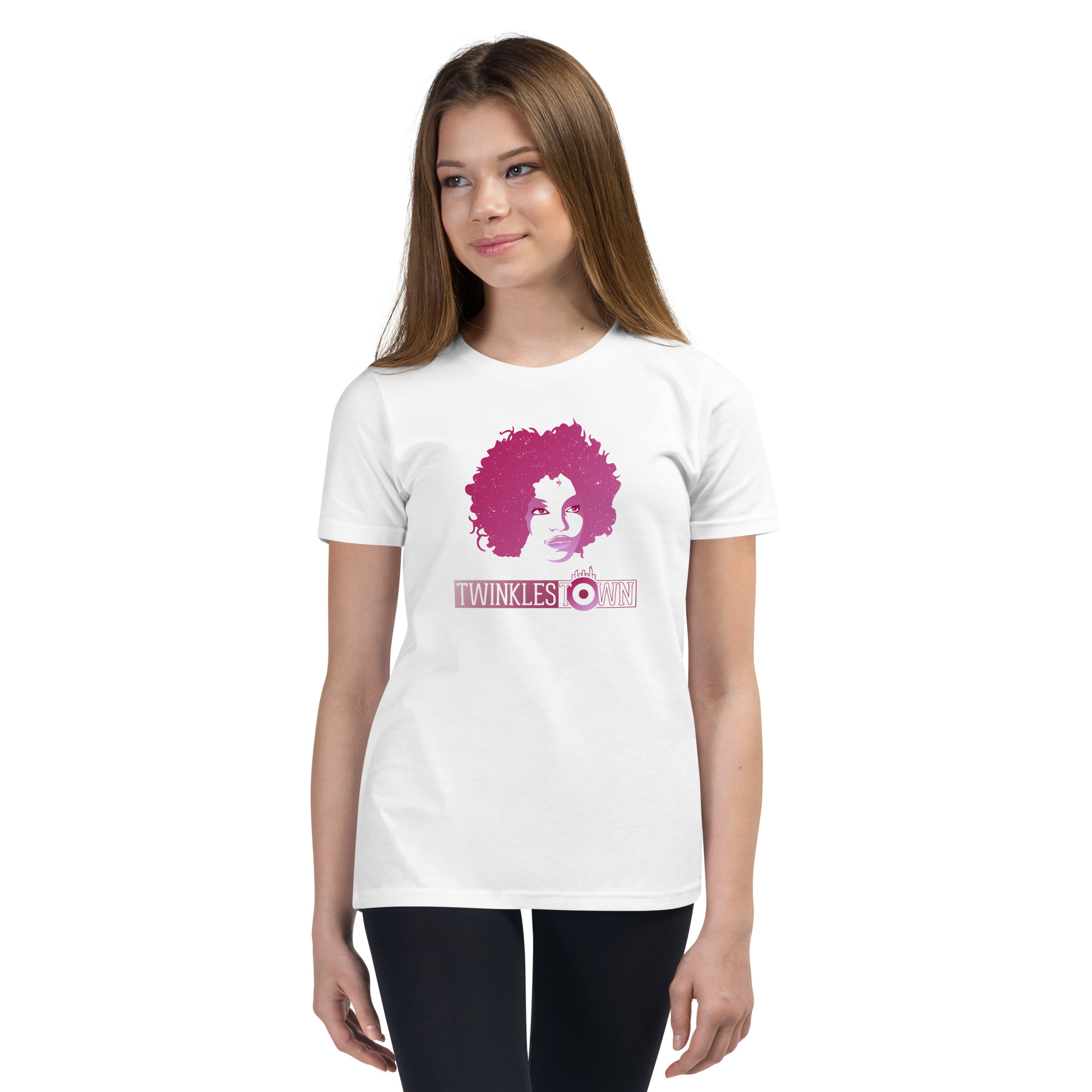 NT Pink Face White Short Sleeve T-Shirt