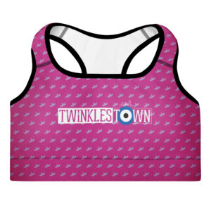 Twinklestown Pink Bird Print Padded Sports Bra