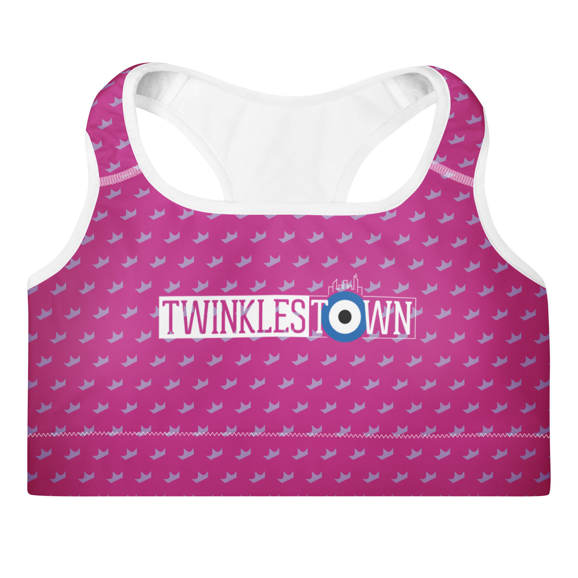 Twinklestown Pink Bird Print Padded Sports Bra - Image 2