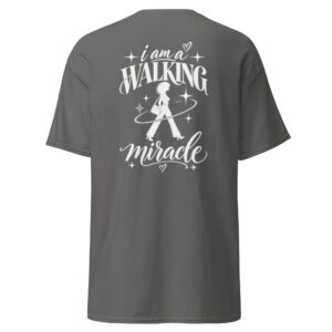 Silent Battle “Walking Miracle” T-Shirt — Charcoal — Back